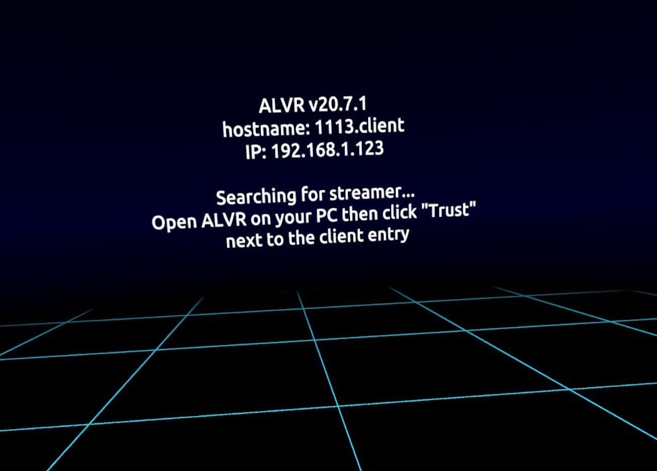 ALVR Connection Screen